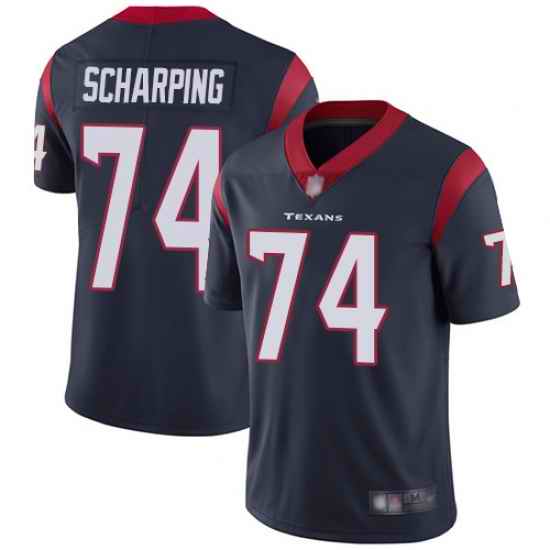 Texans 74 Max Scharping Navy Blue Team Color Men Stitched Football Vapor Untouchable Limited Jersey